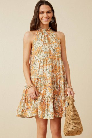summer floral tiered tank dress